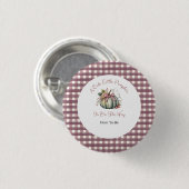 かわいい秋グリーン&プラムカボチャをテーマにした赤ちゃんシャワー 缶バッジ (正面&裏面)