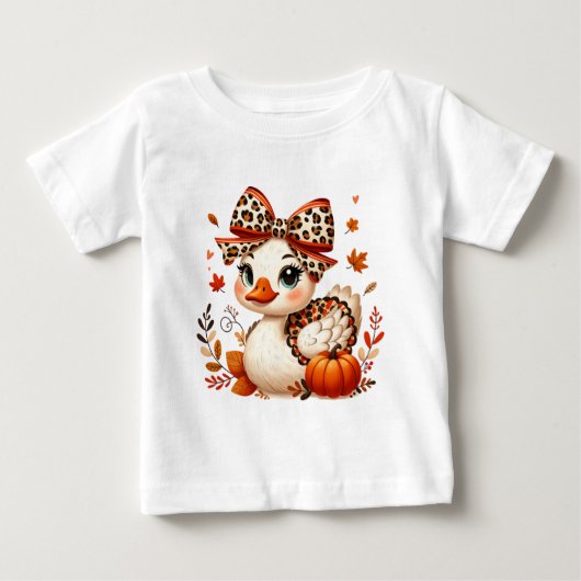 かわいい秋グース ベビーTシャツ (正面)
