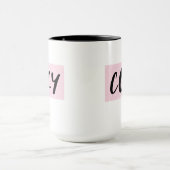 かわいい秋コージーピンク&ブラックオータムコーヒー マグカップ (中央)