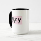 かわいい秋コージーピンク&ブラックオータムコーヒー マグカップ (正面左)