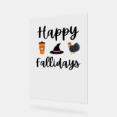 かわいい秋シーズンハッピーファリデイズサンクスギビングホール アクリルサイン (傾斜)