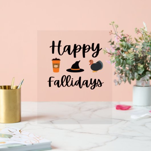 かわいい秋シーズンハッピーファリデイズサンクスギビングホール アクリルサイン (ウェディング)
