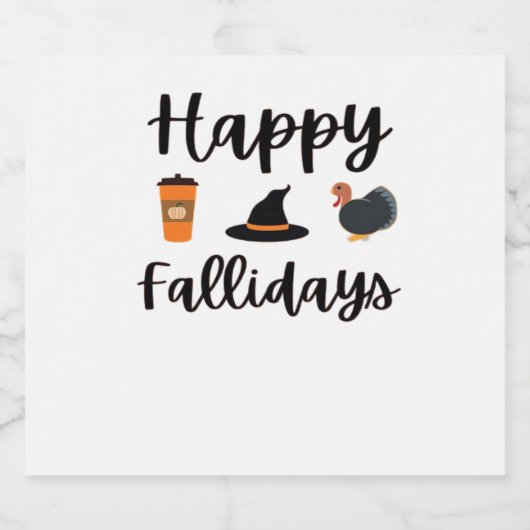 かわいい秋シーズンハッピーファリデイズサンクスギビングホール スパークリングワインラベル (シングルラベル)