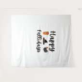 かわいい秋シーズンハッピーファリデイズサンクスギビングホール タペストリー (正面(横))