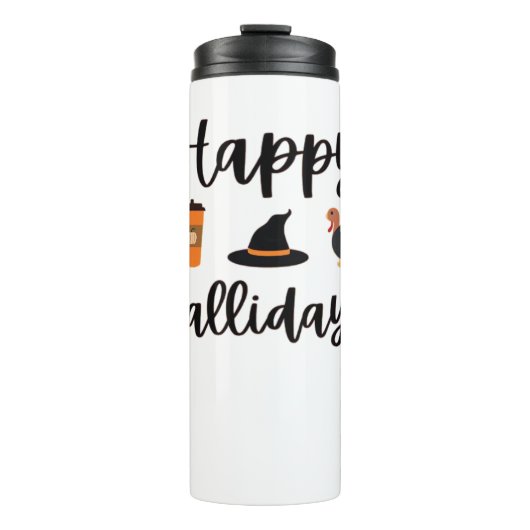 かわいい秋シーズンハッピーファリデイズサンクスギビングホール タンブラー (正面)