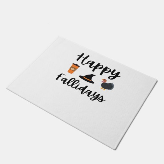 かわいい秋シーズンハッピーファリデイズサンクスギビングホール ドアマット (アングル)