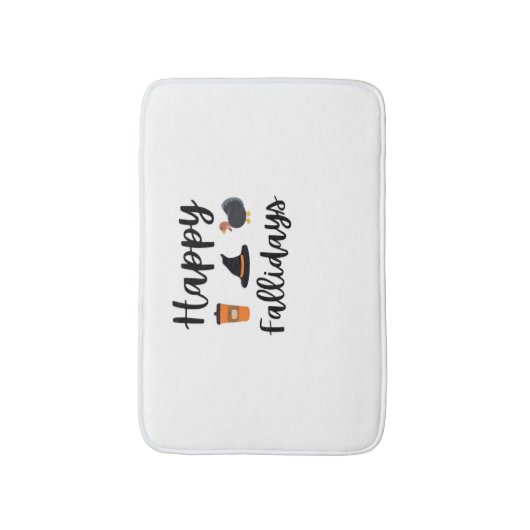 かわいい秋シーズンハッピーファリデイズサンクスギビングホール バスマット (正面縦)