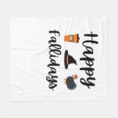 かわいい秋シーズンハッピーファリデイズサンクスギビングホール フリースブランケット (正面(横))