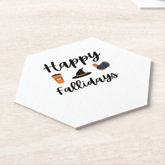 かわいい秋シーズンハッピーファリデイズサンクスギビングホール ペーパーコースター (アングル)