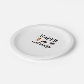 かわいい秋シーズンハッピーファリデイズサンクスギビングホール ペーパープレート (アングル)
