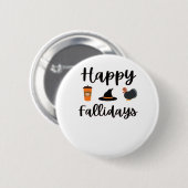 かわいい秋シーズンハッピーファリデイズサンクスギビングホール 缶バッジ (正面&裏面)