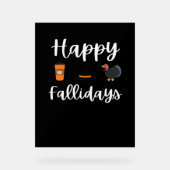 かわいい秋シーズンファン幸せな偽りの日感謝祭 アクリルサイン (正面)