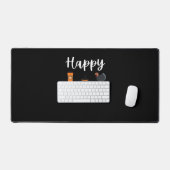 かわいい秋シーズンファン幸せな偽りの日感謝祭 デスクマット (キーボード&マウス)