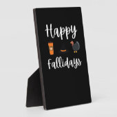 かわいい秋シーズンファン幸せな偽りの日感謝祭 フォトプラーク (側面)