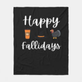 かわいい秋シーズンファン幸せな偽りの日感謝祭 フリースブランケット (正面)