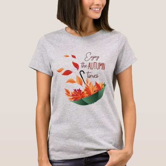 かわいい秋スイーツ秋/傘Tシャツ Tシャツ (正面)