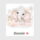 かわいい秋ゾウのビニールシール シール (シート)