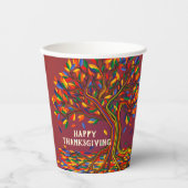 かわいい秋ツリーパーソナライズされた感謝祭メートップ 紙コップ (正面)