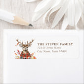 かわいい秋トナカイ差出人住所ラベル ラベル (インサイチュ)