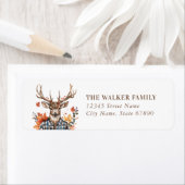 かわいい秋トナカイ差出人住所ラベル ラベル (インサイチュ)