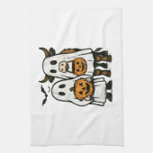 かわいい秋ハイランドカウゴーストハロウィン2 キッチンタオル (縦)