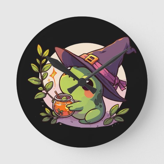 かわいい秋ハムスターヨガ ラウンド壁時計 (正面)