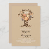 かわいい秋ハーベストツリーブライダルシャワーの招待 招待状 (正面/裏面)