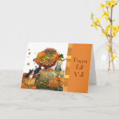 かわいい秋ハーベストノートカード カード (黄色い花)