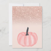 かわいい秋バラ金ゴールドリトルカボチャ1歳の誕生日 招待状 (裏面)