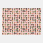 かわいい秋ピンクオータムアコーン ラッピングペーパーシート (正面2)