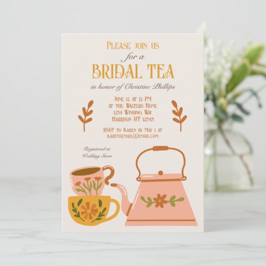 かわいい秋ブライダルティーパーティー 招待状 (スタンド正面)