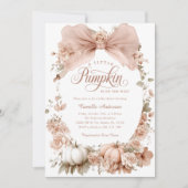 かわいい秋リトルカボチャ赤ちゃんシャワー招待状 招待状 (正面)