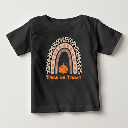 かわいい秋レインボーカボンプキンハロウィーンベビーT-S ベビーTシャツ (正面)
