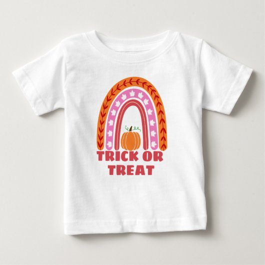 かわいい秋レインボーカンプキンハロウィーンベビーT-Sh ベビーTシャツ (正面)