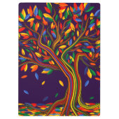 かわいい秋レインボーツリーパープルオータムンサンクスギビング クリップボード (裏面)