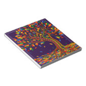 かわいい秋レインボーツリーパープルオータムンサンクスギビング ノートパッド (アングル)