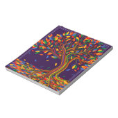 かわいい秋レインボーツリーパープルオータムンサンクスギビング ノートパッド (回転)