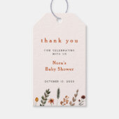 かわいい秋ワイルドフラワーありがとう ギフトタグ (正面)