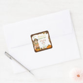 かわいい秋収穫人形1歳の誕生日ありがとうお名前 スクエアシール (封筒)