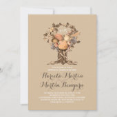 かわいい秋収穫木のリハーサルの夕食の招待 招待状 (正面)