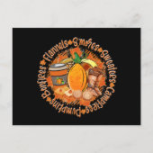 かわいい秋四季折々のワードアート シーズンポストカード (正面)