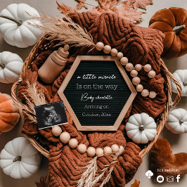 かわいい秋妊娠のお知らせ 招待状