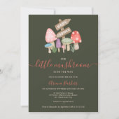 かわいい秋妖精の森の木のキノコの赤ちゃんシャワー 招待状 (正面)