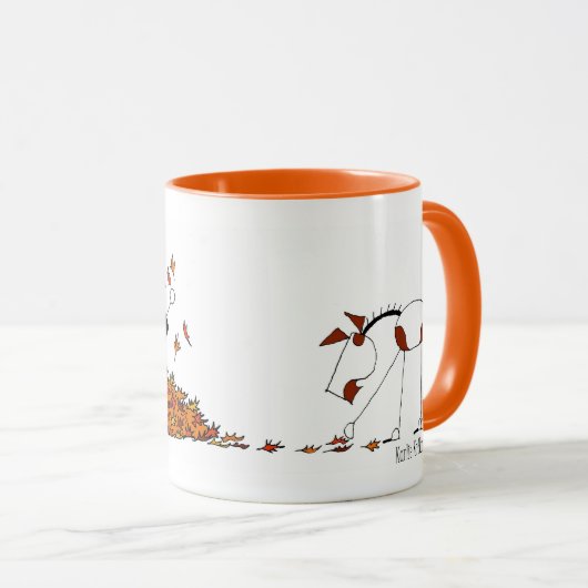 かわいい秋季の馬のマグ マグカップ (正面右)