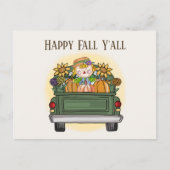 かわいい秋季節のかかしトラック追加文字  ポストカード (正面)