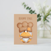 かわいい秋季節のベーキングパイ格言追加文字 ポストカード (スタンド正面)