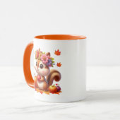 かわいい秋季節性リスにモノグラムを追加 マグカップ (正面左)