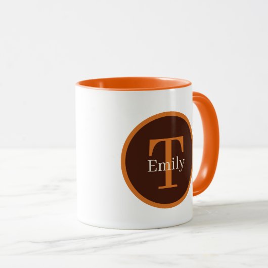 かわいい秋季節性リスにモノグラムを追加 マグカップ (正面右)