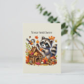 かわいい秋季節限定のルーン ポストカード (スタンド正面)