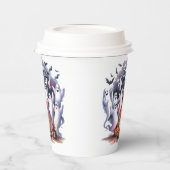 かわいい秋幽霊ハッピーハローウィン紙カップ 紙コップ (左)